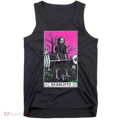 Tarot Card Funny Gym Deadlifts Workout Occult Reading Reader Tank Top