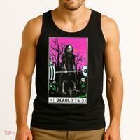 Tarot Card Funny Gym Deadlifts Workout Occult Reading Reader Tank Top thumb 3