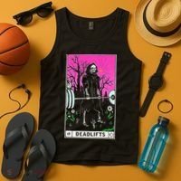 Tarot Card Funny Gym Deadlifts Workout Occult Reading Reader Tank Top thumb 4