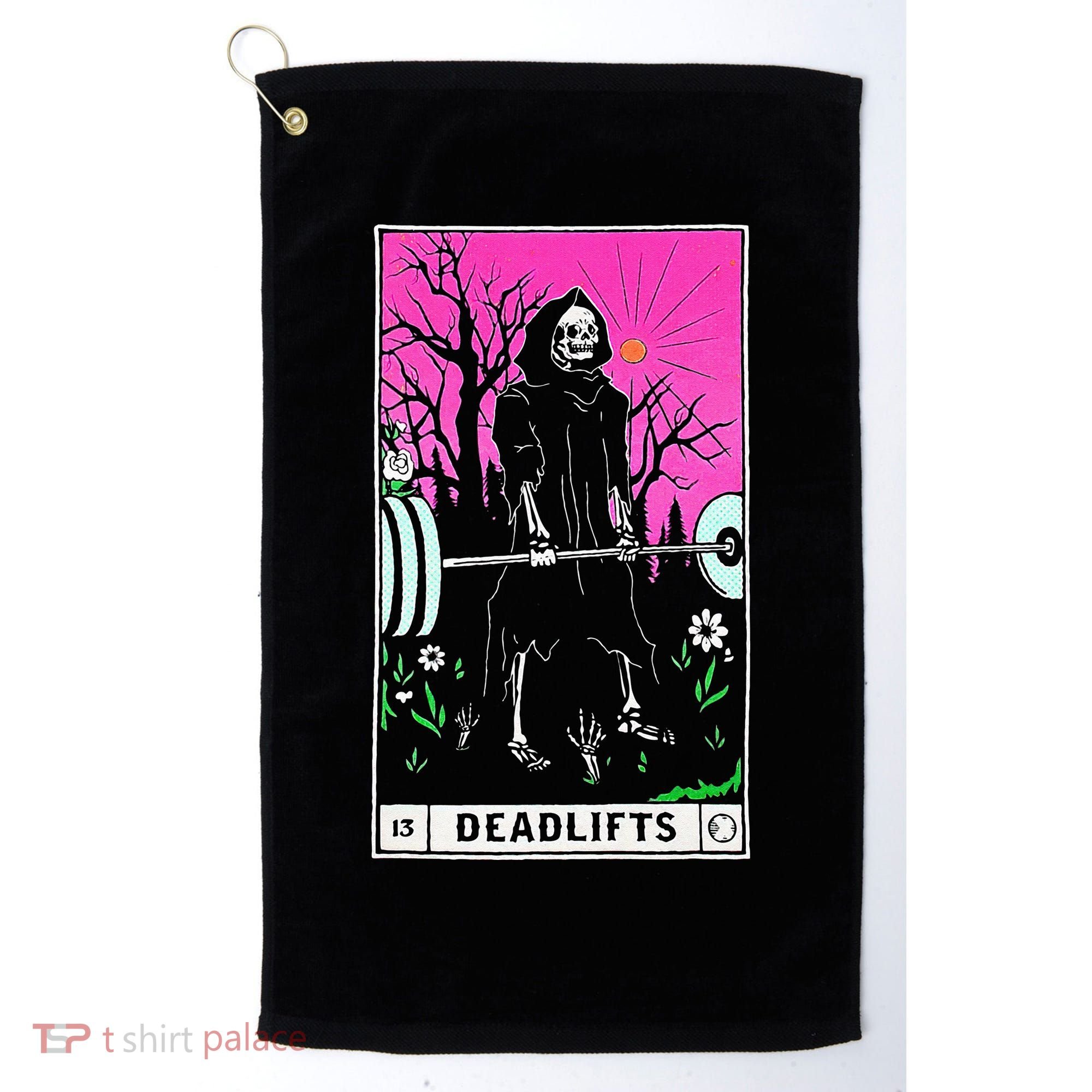 Tarot Card Funny Gym Deadlifts Workout Occult Reading Reader Golf Towel