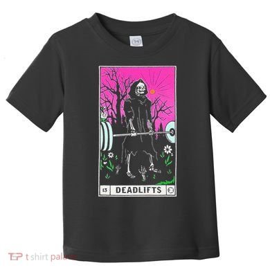 Tarot Card Funny Gym Deadlifts Workout Occult Reading Reader Toddler T-Shirt
