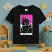 Tarot Card Funny Gym Deadlifts Workout Occult Reading Reader Toddler T-Shirt thumb 3