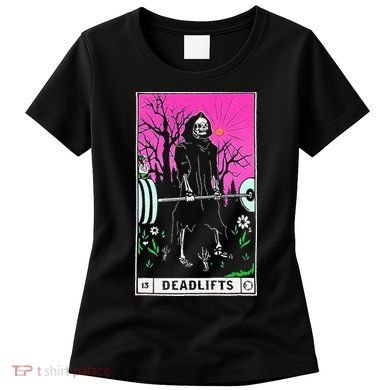 Tarot Card Funny Gym Deadlifts Workout Occult Reading Reader Women's T-Shirt
