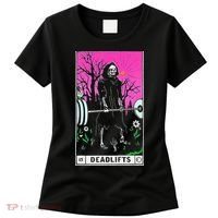 Tarot Card Funny Gym Deadlifts Workout Occult Reading Reader Women's T-Shirt thumb 0