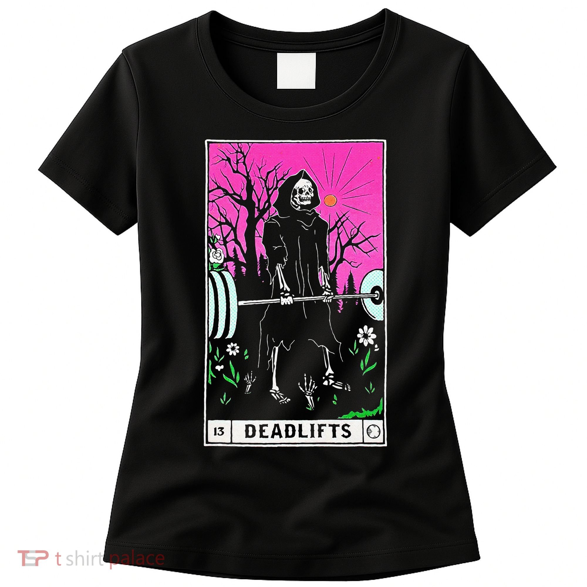 Tarot Card Funny Gym Deadlifts Workout Occult Reading Reader Women's T-Shirt