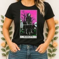 Tarot Card Funny Gym Deadlifts Workout Occult Reading Reader Women's T-Shirt thumb 2