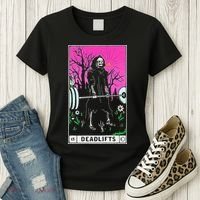 Tarot Card Funny Gym Deadlifts Workout Occult Reading Reader Women's T-Shirt thumb 3