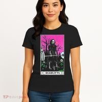 Tarot Card Funny Gym Deadlifts Workout Occult Reading Reader Women's T-Shirt thumb 4