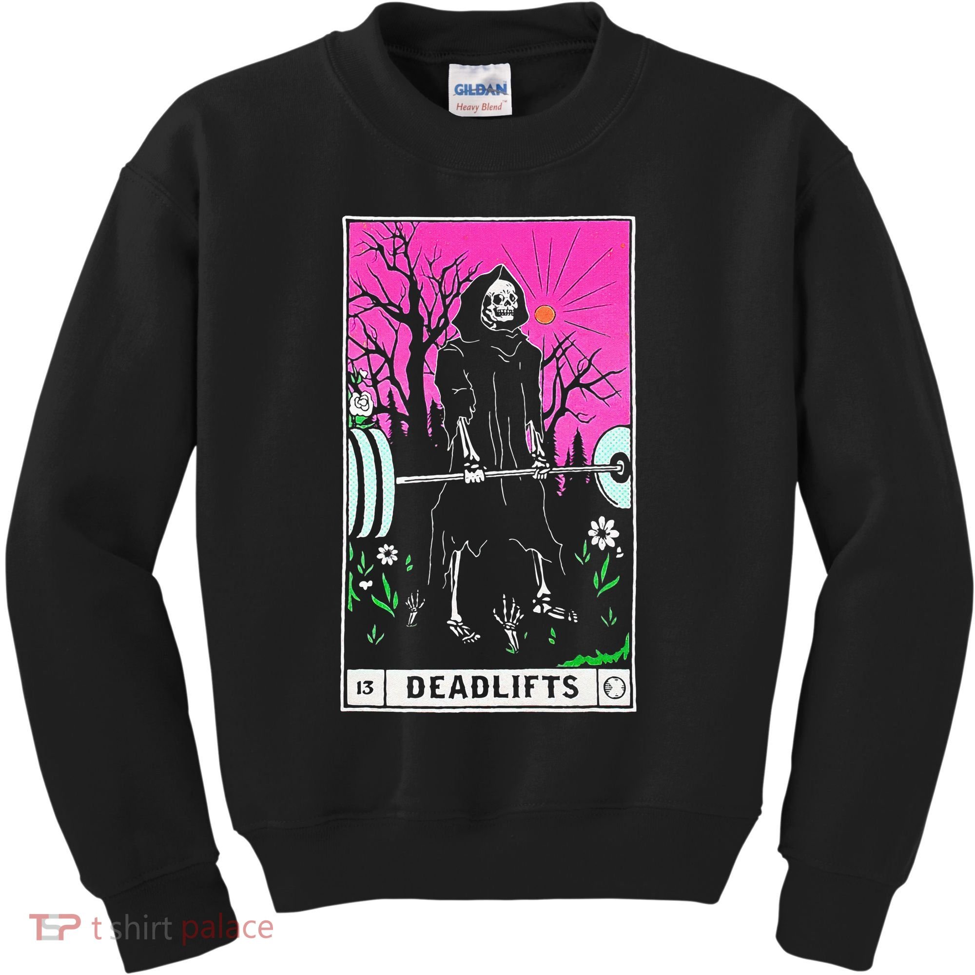 Tarot Card Funny Gym Deadlifts Workout Occult Reading Reader Kids Sweatshirt