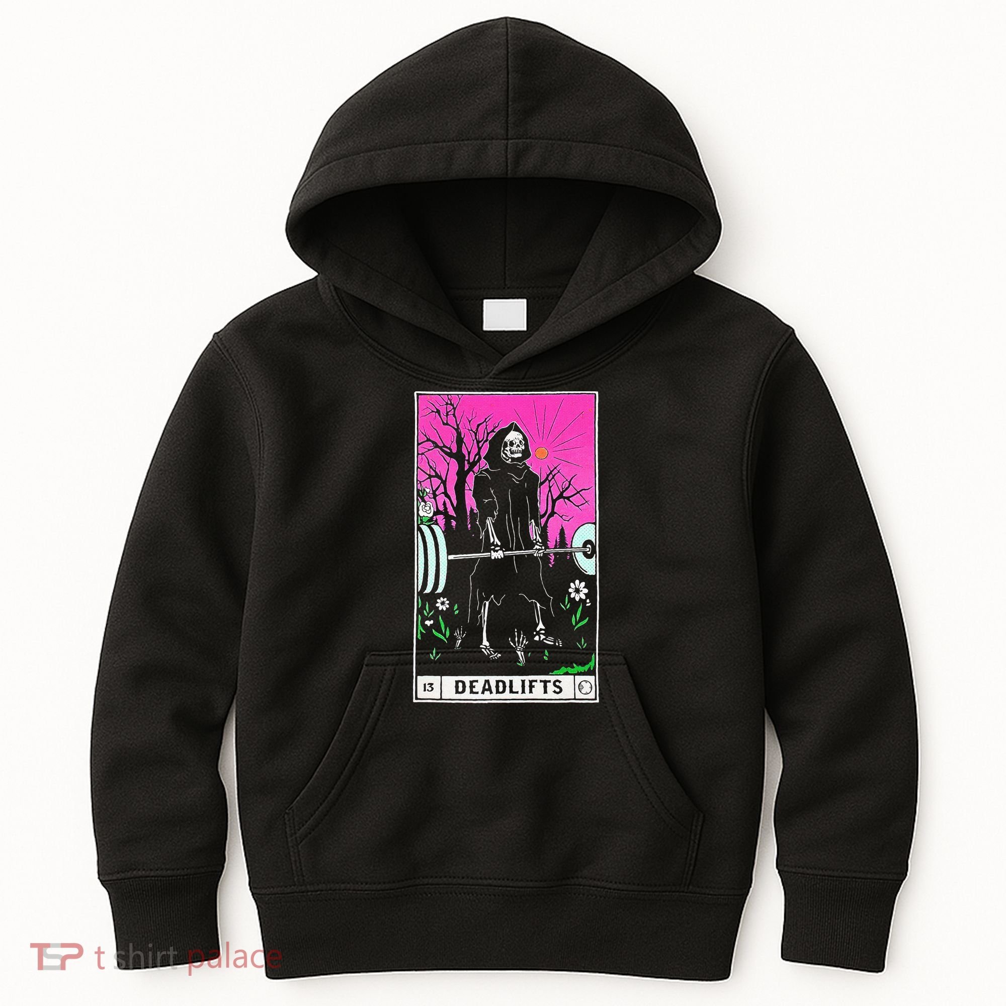 Tarot Card Funny Gym Deadlifts Workout Occult Reading Reader Kids Hoodie