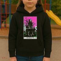 Tarot Card Funny Gym Deadlifts Workout Occult Reading Reader Kids Hoodie thumb 3