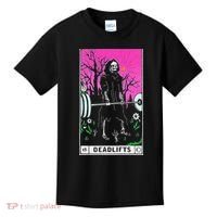 Tarot Card Funny Gym Deadlifts Workout Occult Reading Reader Kids T-Shirt thumb 0