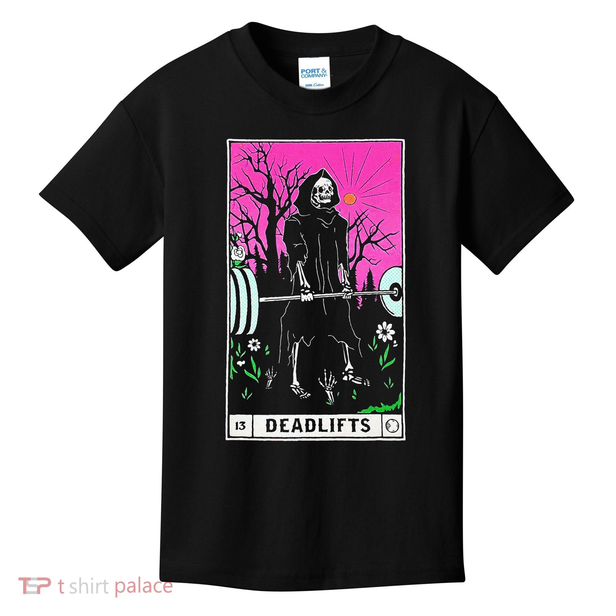 Tarot Card Funny Gym Deadlifts Workout Occult Reading Reader Kids T-Shirt