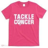 Tackle Cancer Football Ribbon Breast Cancer Awareness T-Shirt thumb 0