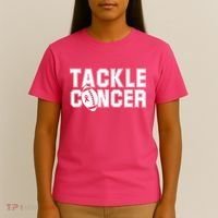 Tackle Cancer Football Ribbon Breast Cancer Awareness T-Shirt thumb 4