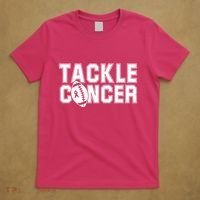 Tackle Cancer Football Ribbon Breast Cancer Awareness T-Shirt thumb 5