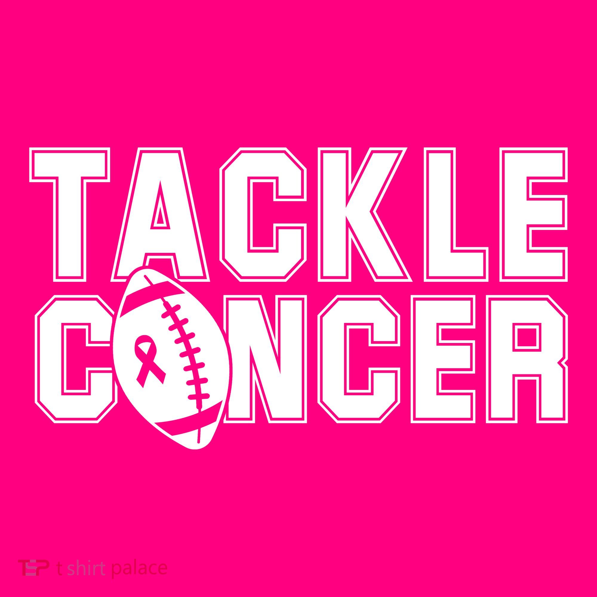Tackle Cancer Football Ribbon Breast Cancer Awareness T-Shirt
