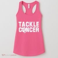 Tackle Cancer Football Ribbon Breast Cancer Awareness Women's Tank Top thumb 0