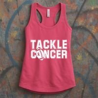 Tackle Cancer Football Ribbon Breast Cancer Awareness Women's Tank Top thumb 3