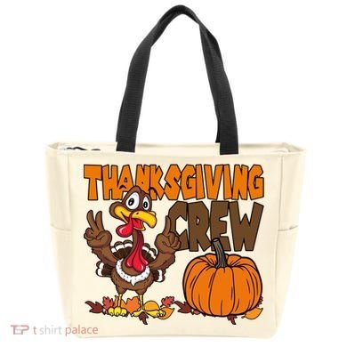 Thanksgiving Crew Funny Turkey Fall Tote Bag