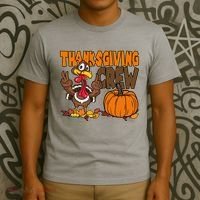 Thanksgiving Crew Funny Turkey Fall T-Shirt thumb 3