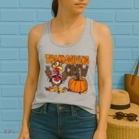 Thanksgiving Crew Funny Turkey Fall Women's Tank Top thumb 2