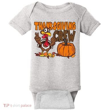 Thanksgiving Crew Funny Turkey Fall Baby Bodysuit