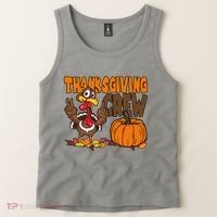 Thanksgiving Crew Funny Turkey Fall Tank Top thumb 2