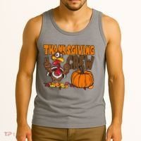Thanksgiving Crew Funny Turkey Fall Tank Top thumb 3