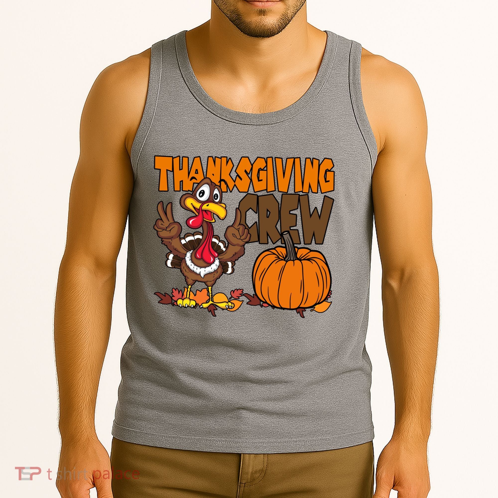 Thanksgiving Crew Funny Turkey Fall Tank Top