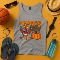 Thanksgiving Crew Funny Turkey Fall Tank Top thumb 4