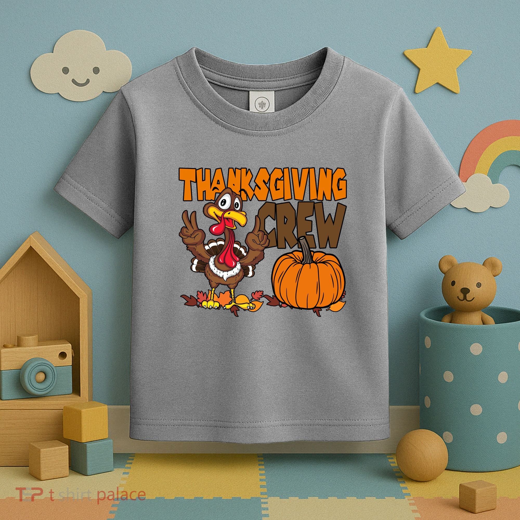 Thanksgiving Crew Funny Turkey Fall Toddler T-Shirt