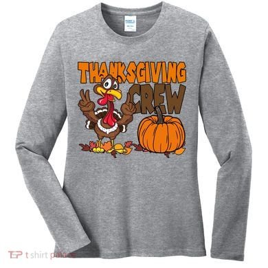 Thanksgiving Crew Funny Turkey Fall Women's Long Sleeve Shirt