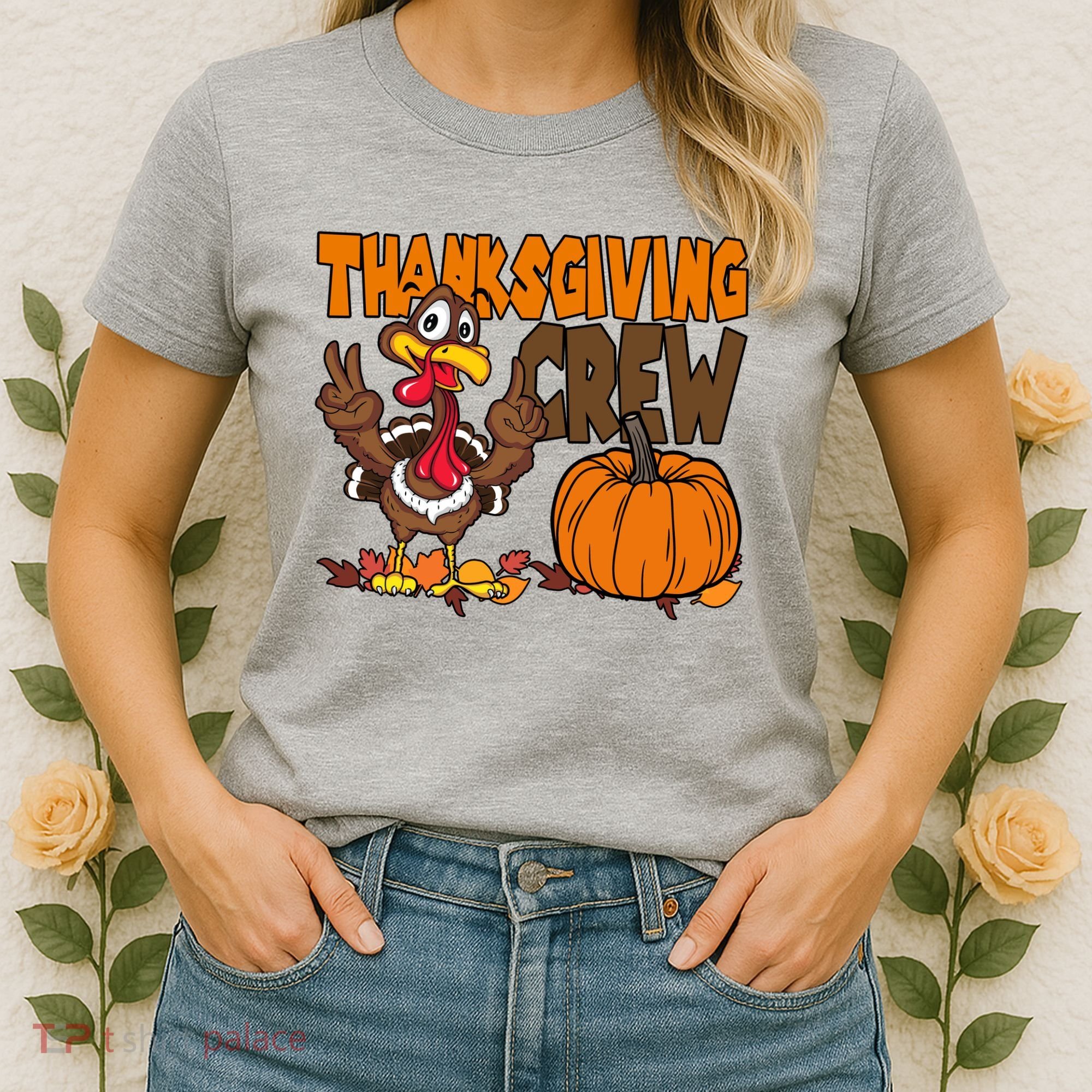 Thanksgiving Crew Funny Turkey Fall Women's T-Shirt