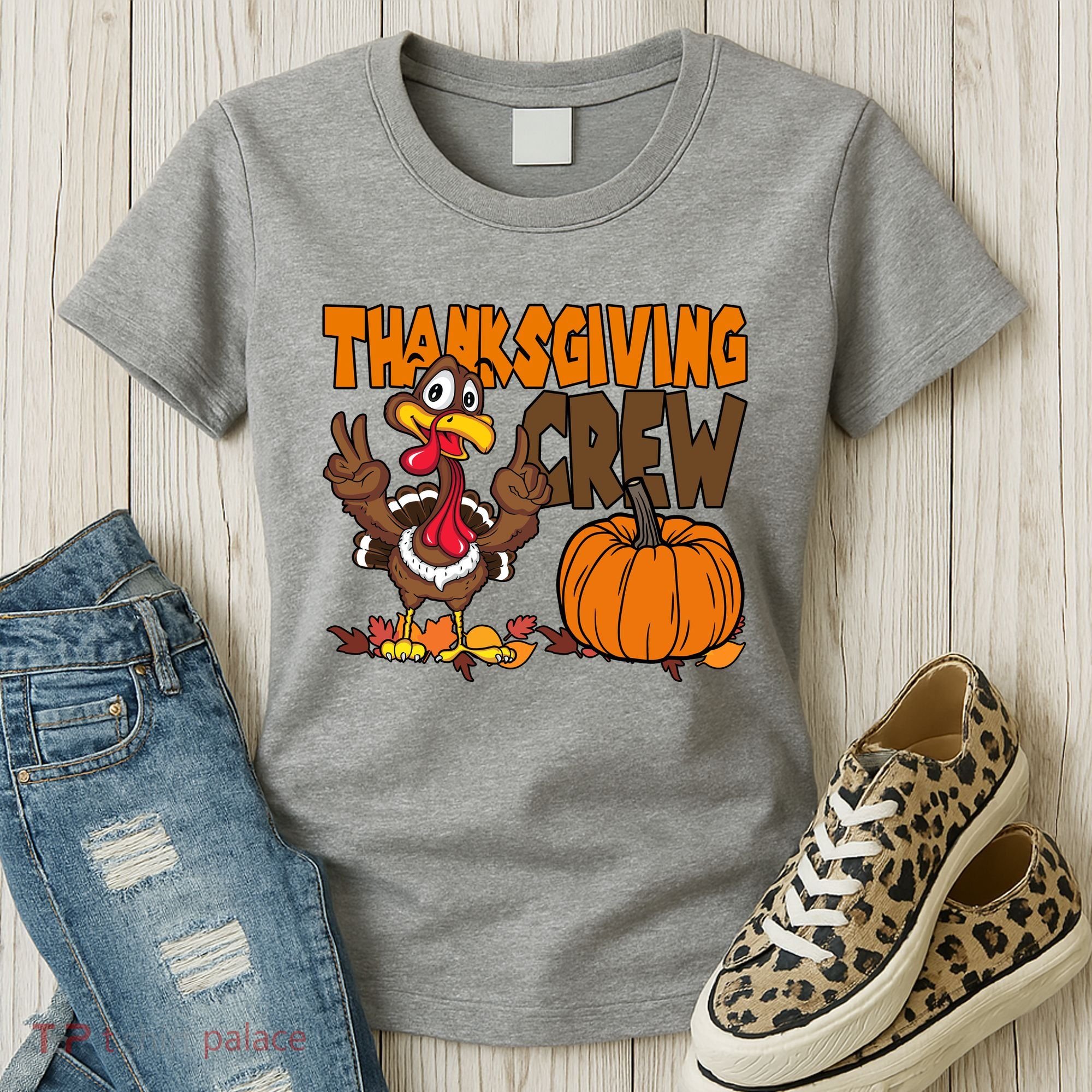 Thanksgiving Crew Funny Turkey Fall Women's T-Shirt