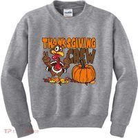 Thanksgiving Crew Funny Turkey Fall Kids Sweatshirt thumb 0