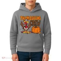 Thanksgiving Crew Funny Turkey Fall Kids Hoodie thumb 4