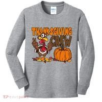 Thanksgiving Crew Funny Turkey Fall Kids Long Sleeve Shirt thumb 0