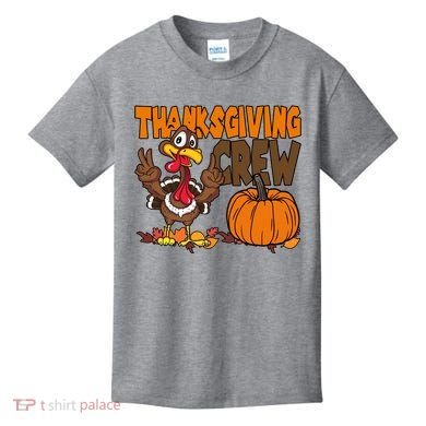 Thanksgiving Crew Funny Turkey Fall Kids T-Shirt