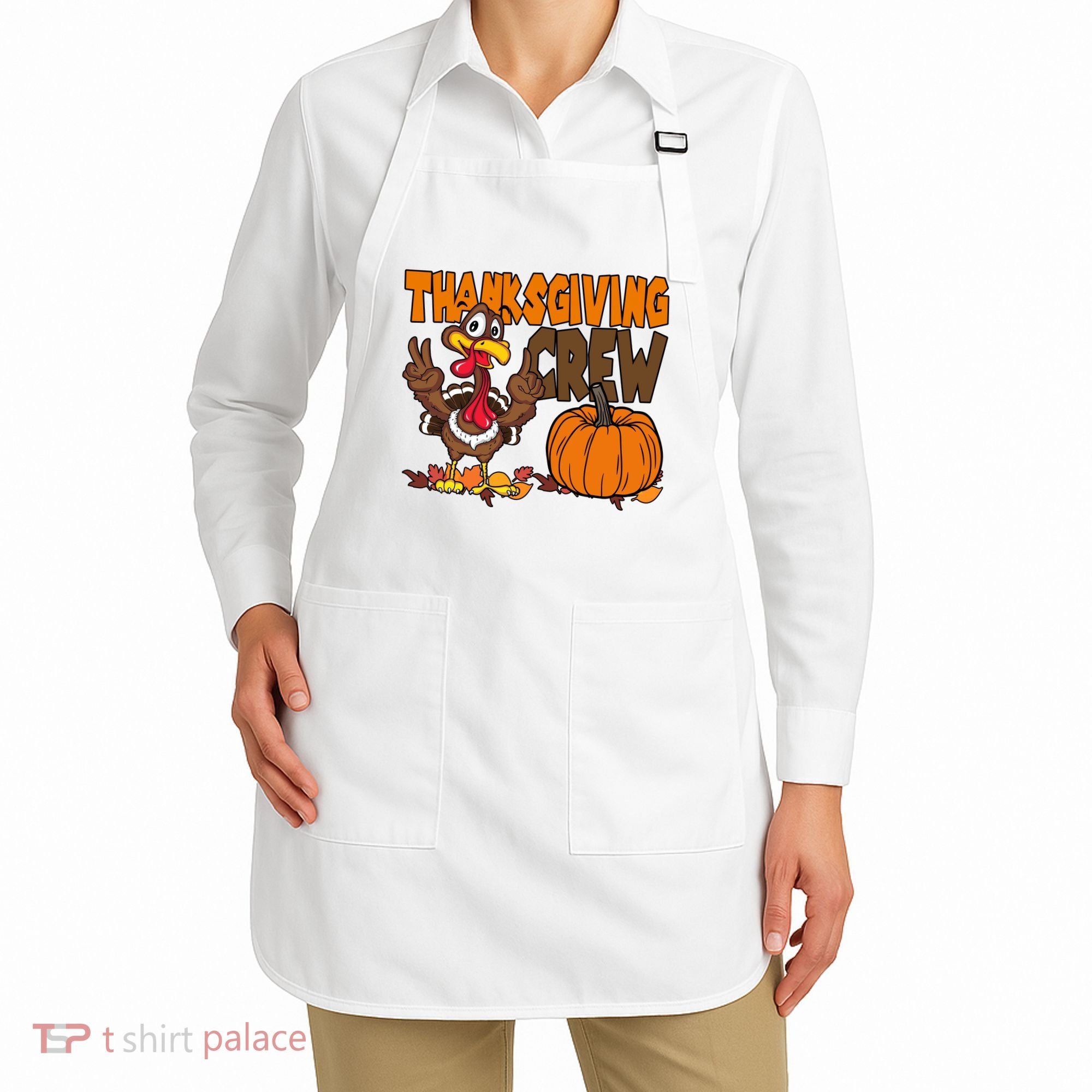 Thanksgiving Crew Funny Turkey Fall Apron