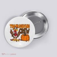 Thanksgiving Crew Funny Turkey Fall Button thumb 0