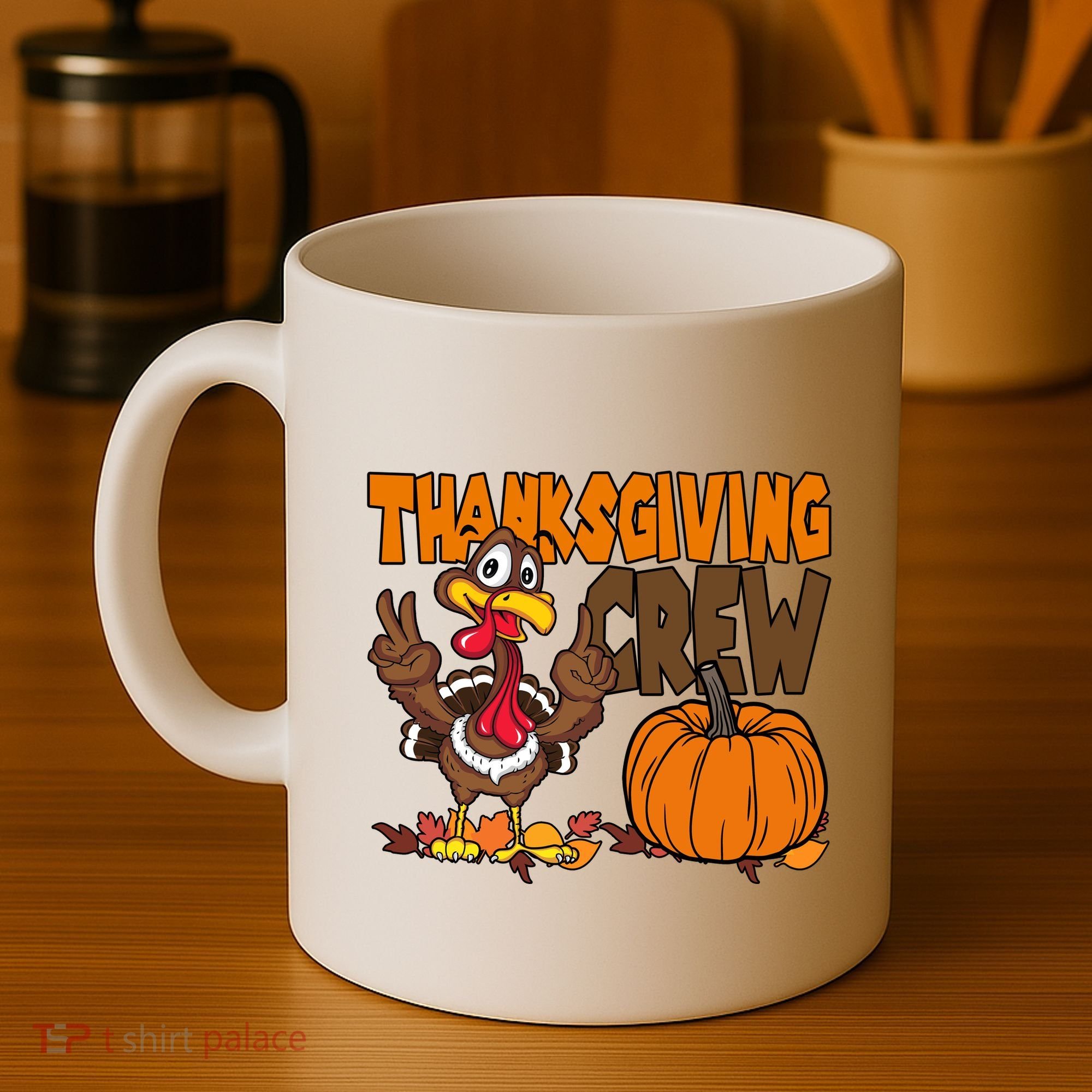 Thanksgiving Crew Funny Turkey Fall Coffee Mug