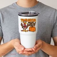Thanksgiving Crew Funny Turkey Fall Tumbler thumb 2