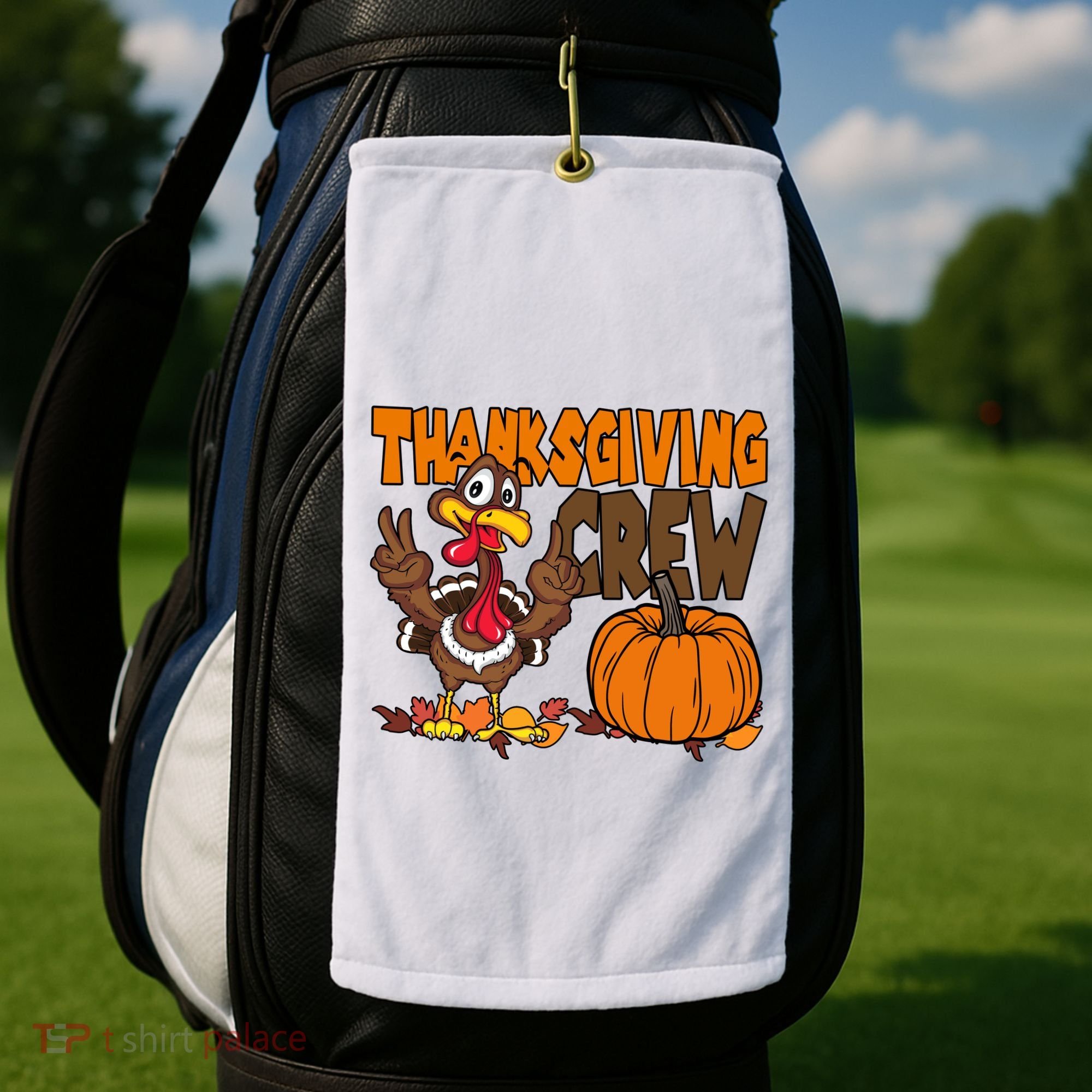 Thanksgiving Crew Funny Turkey Fall Golf Towel