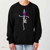 Thyroid Cancer Faith Thyroid Cancer Awareness Support Great Gift Women's Sweatshirt thumb 0
