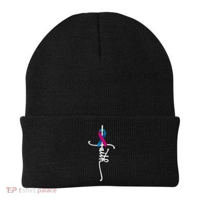 Thyroid Cancer Faith Thyroid Cancer Awareness Support Great Gift Beanie