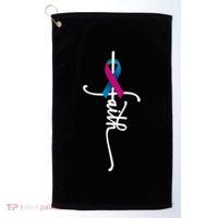 Thyroid Cancer Faith Thyroid Cancer Awareness Support Great Gift Golf Towel thumb 0