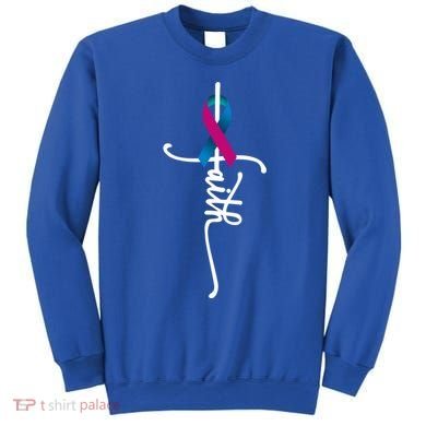 Thyroid Cancer Faith Thyroid Cancer Awareness Support Great Gift Sweatshirt