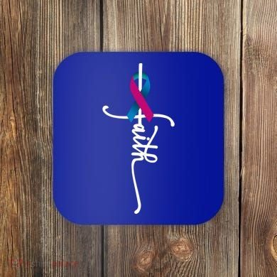 Thyroid Cancer Faith Thyroid Cancer Awareness Support Great Gift Coaster