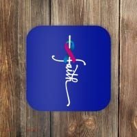 Thyroid Cancer Faith Thyroid Cancer Awareness Support Great Gift Coaster thumb 0